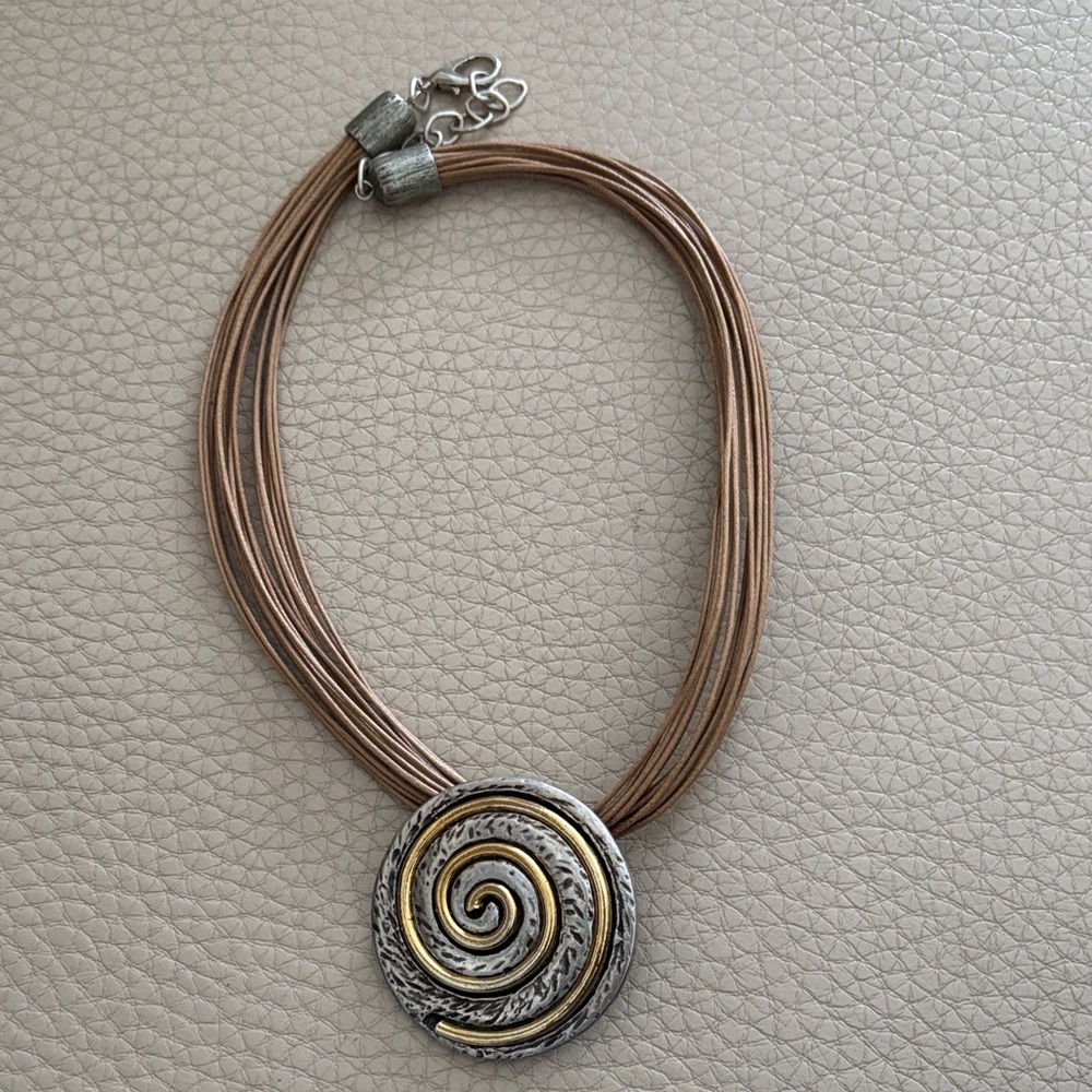 Elegant Spiral Pendant Necklace in Gold and Silver